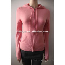 100%cashmere cardigans with zipper, hooded sweater